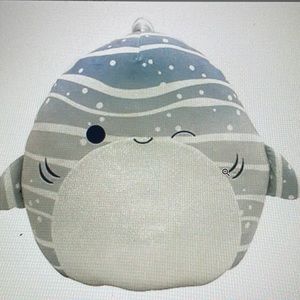 Sachie, 16in grey striped whale shark with white belly plush.